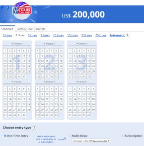 Texas Two Step Lotto Play Grid